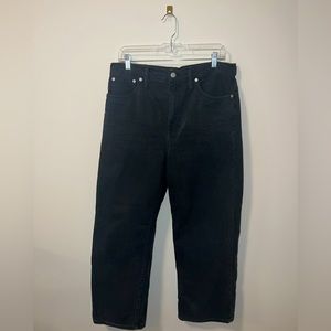 Madewell slim wide-leg cropped black jeans, size 31